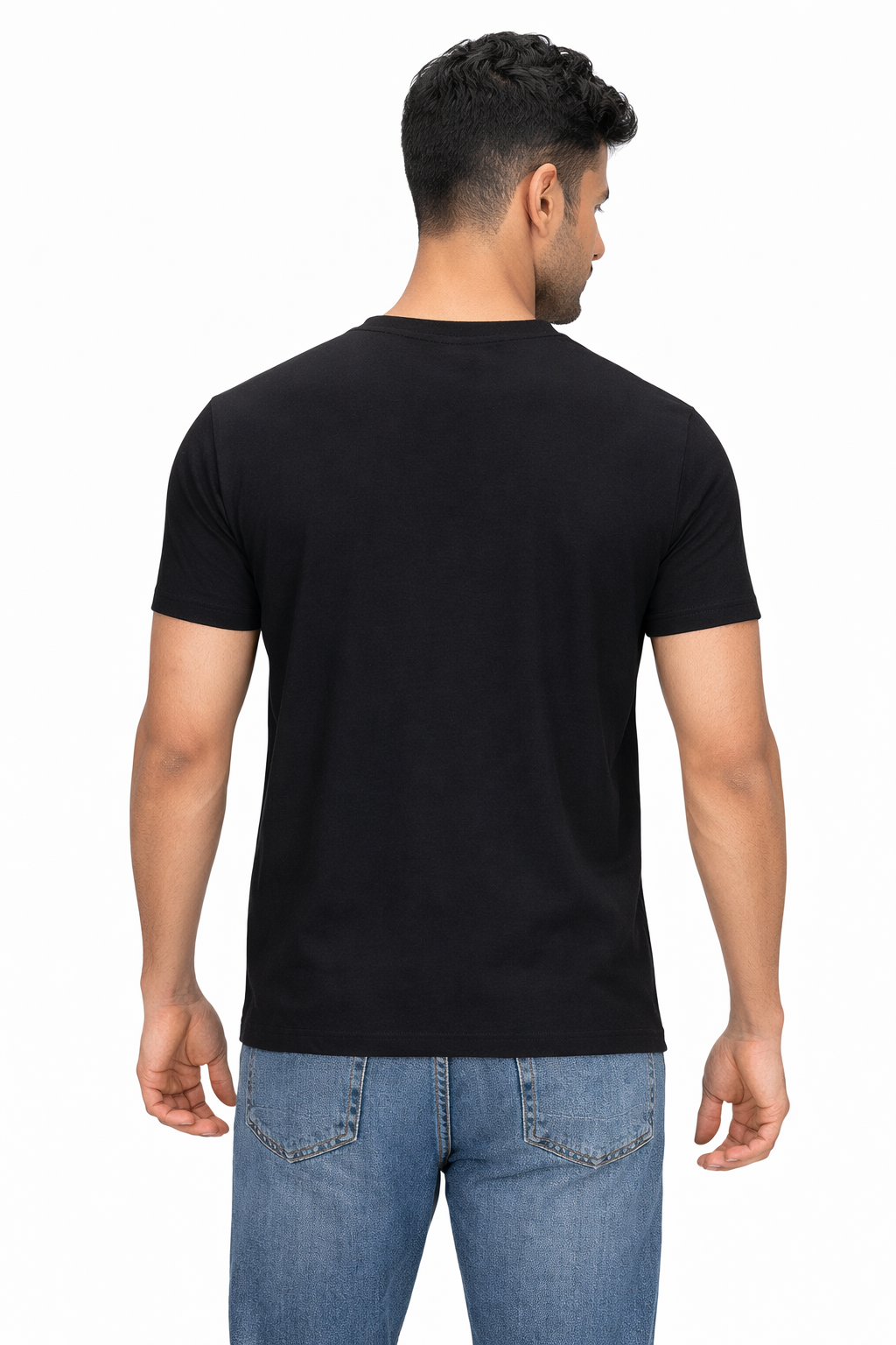 classic black tshirt back view