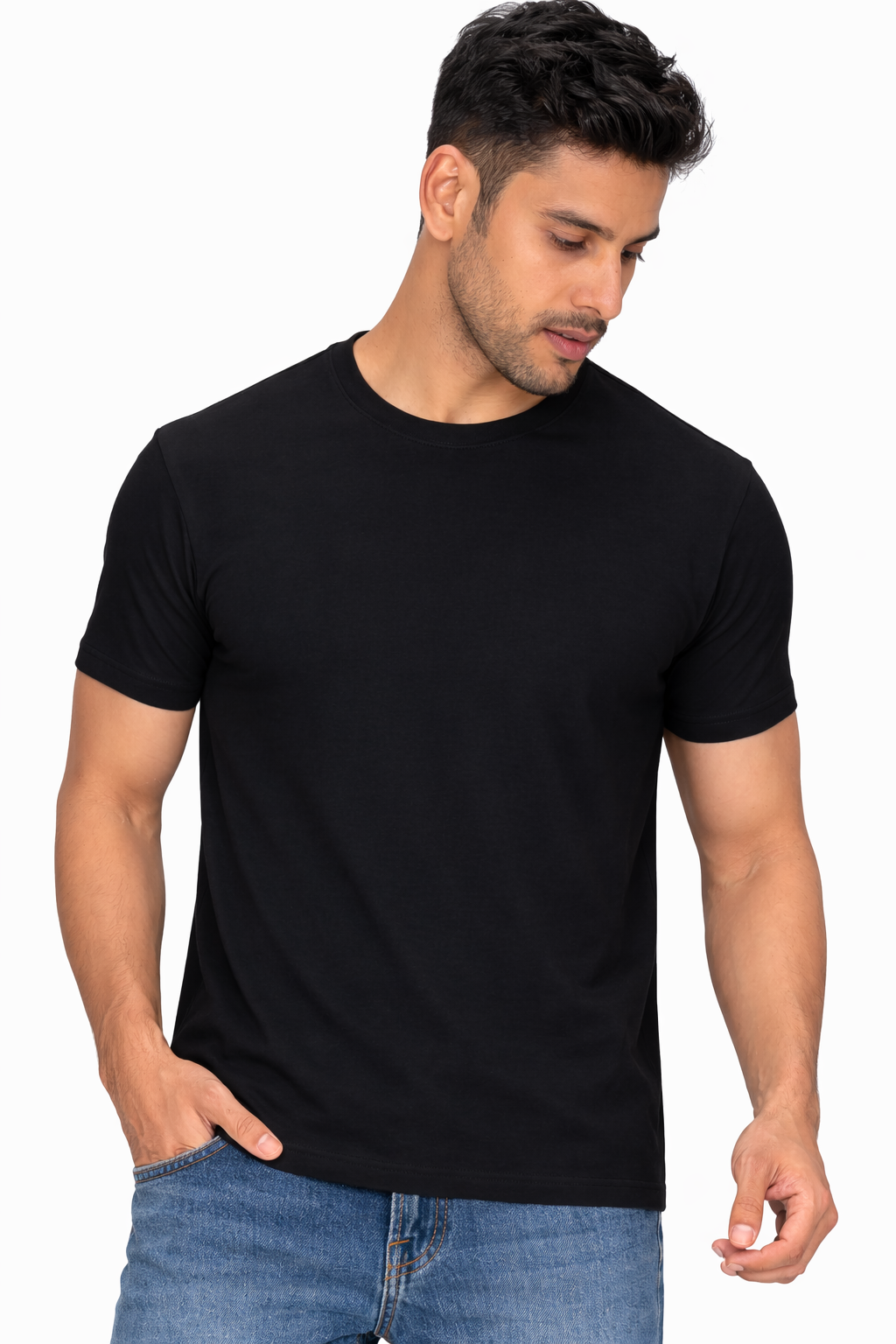 classic black tshirt front view