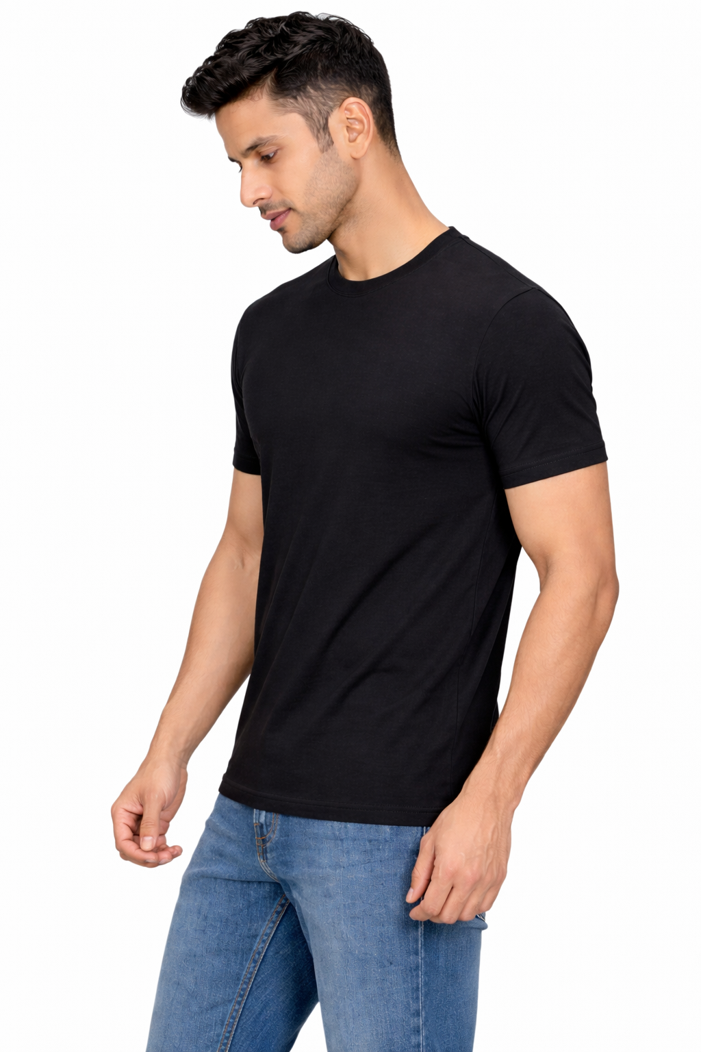 classic black tshirt side view