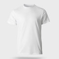 Plain white t-shirt on a light gray background
