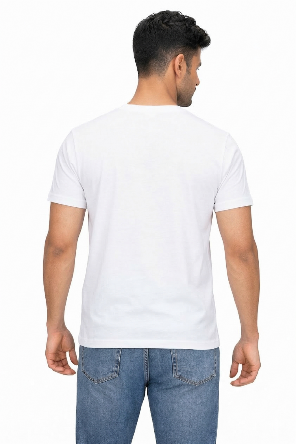 classic white tshirt back view