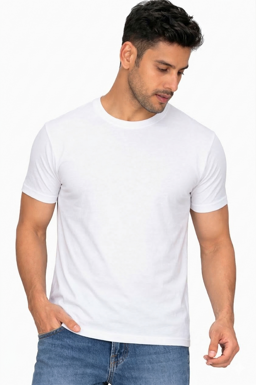 classic white tshirt front view