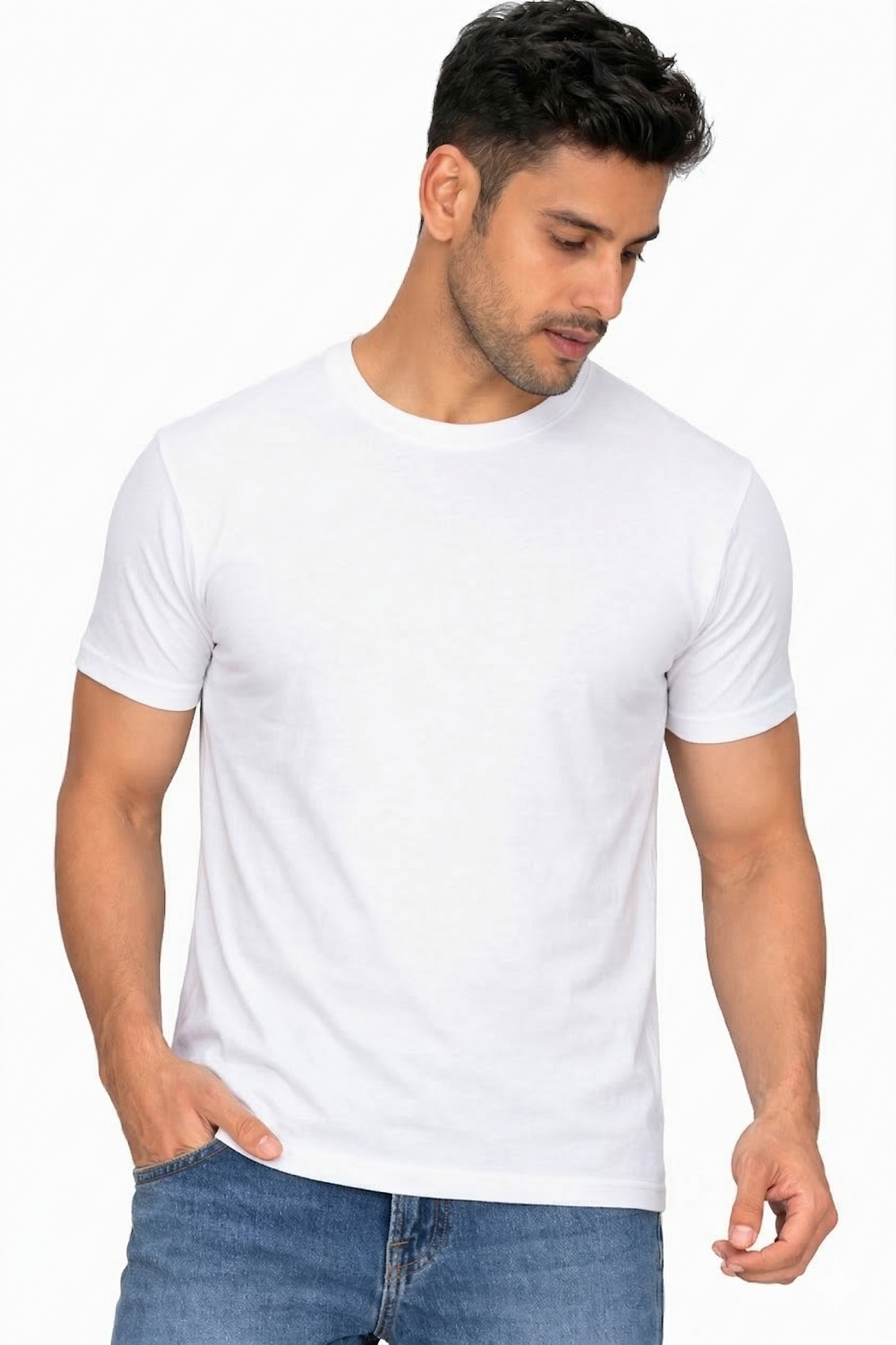 classic white tshirt front view